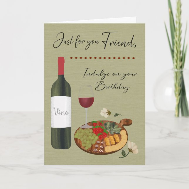 Carte Planche de vin d'anniversaire et de charcuterie (Devant)