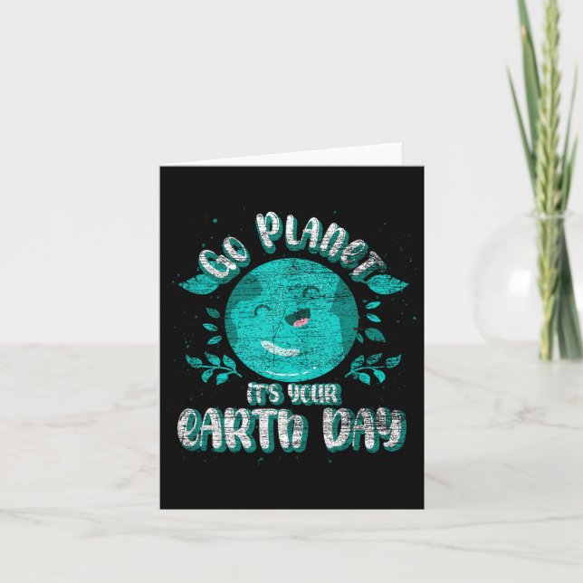 Carte Planète mignonne Anniversaire Funny Go Planet Your (Devant)