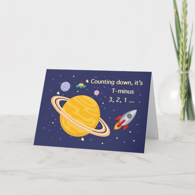 Carte Planètes d'anniversaire dans l'espace extra-atmosp (Devant)