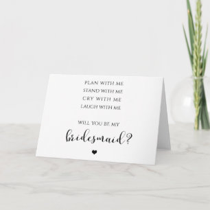 Carte Planifiez Avec Moi, Restez Avec Moi, Bridesmaid Ca