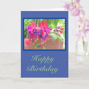 Carte Plante Fuchsia/Joyeux anniversaire/personnalisable
