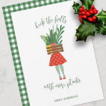 Carte plante Lady Christmas Flat Card