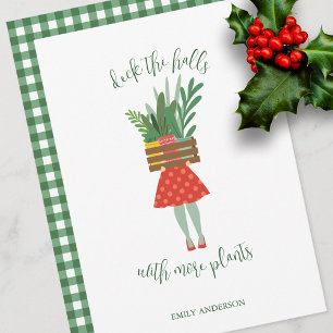 Carte plante Lady Christmas Flat Card