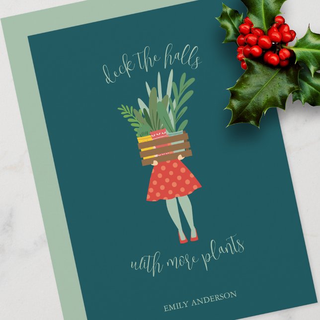 Carte plante Lady Christmas Flat Card (Créateur téléchargé)