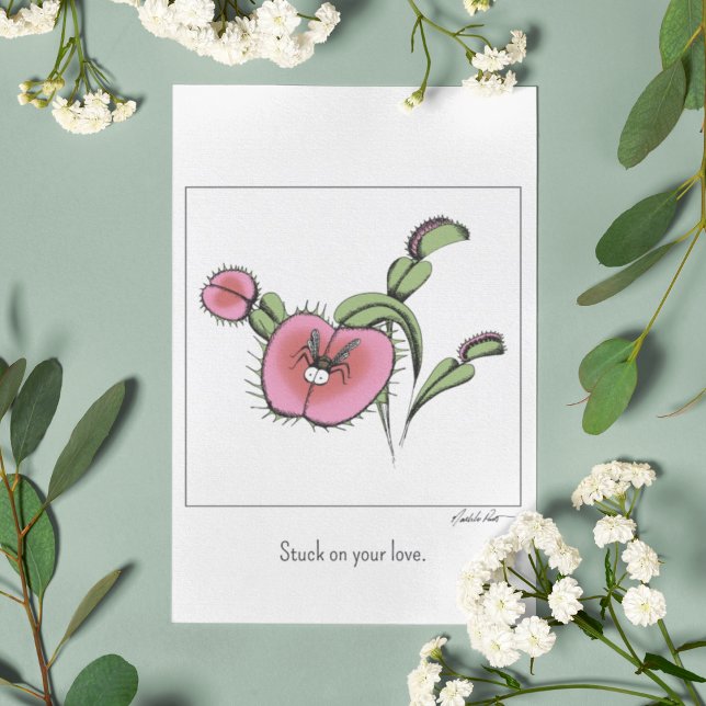Carte Plante mignonne attrape-mouche de Vénus pour la Sa (Créateur téléchargé)