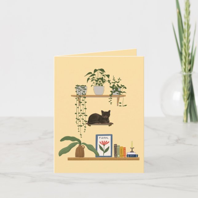 Carte Plantes, Chats Et Livres - Boisson Chat esthétique (Devant)