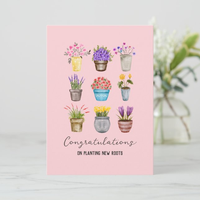 Carte Plantes de fleurs douces Bienvenue à la maison du  (Debout devant)