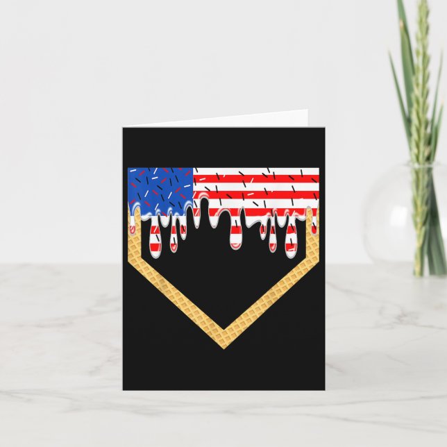 Carte Plaque de baseball Drip Garçons Glace US Drapeau 4 (Devant)