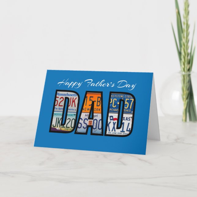Carte Plaques de licence Jour du Père Heureux (Devant)