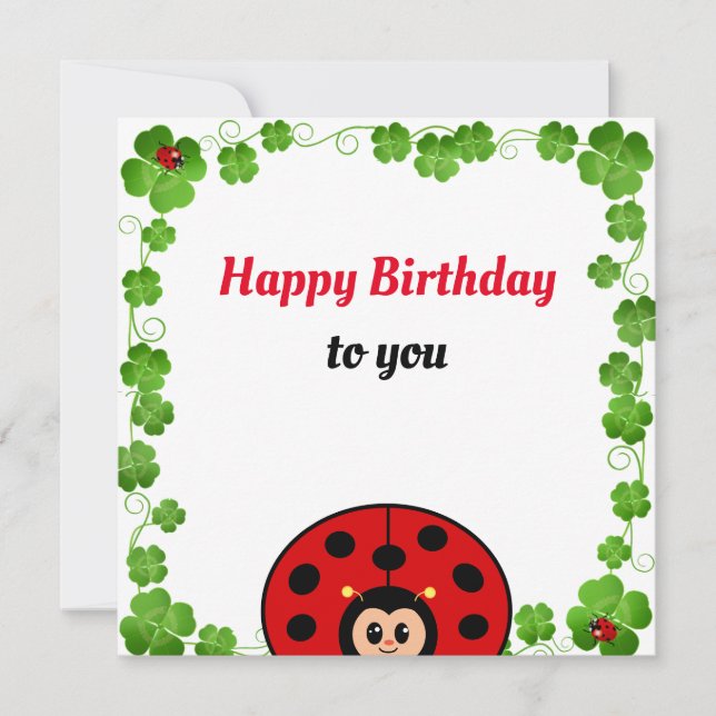 Carte Plat Anniversaire Ladybug (Devant)