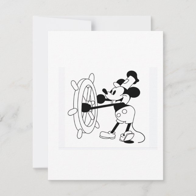 Carte plat avec emblématique Steamboat Willie desi (Devant)