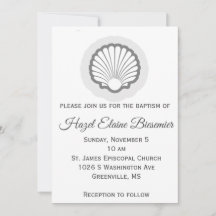Carte Plat Baptism Vertical Scallop Shell