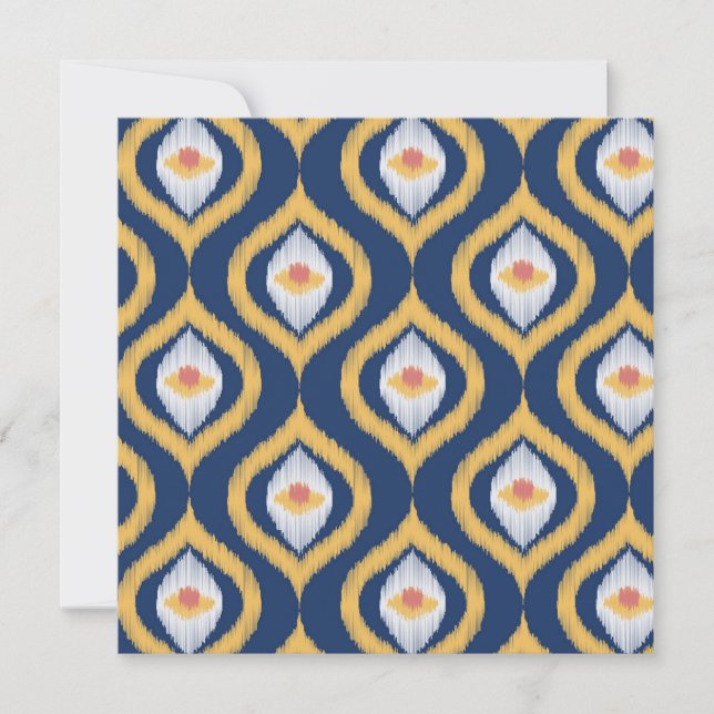 Carte Plat Bleue Ogee série Ikat (Devant)