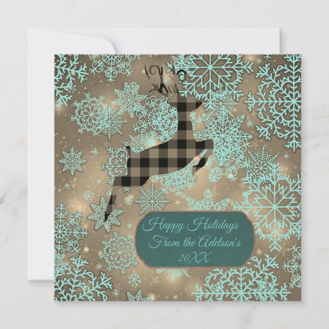 Carte plat Buffalo Reindeder Snowflakes (Devant)