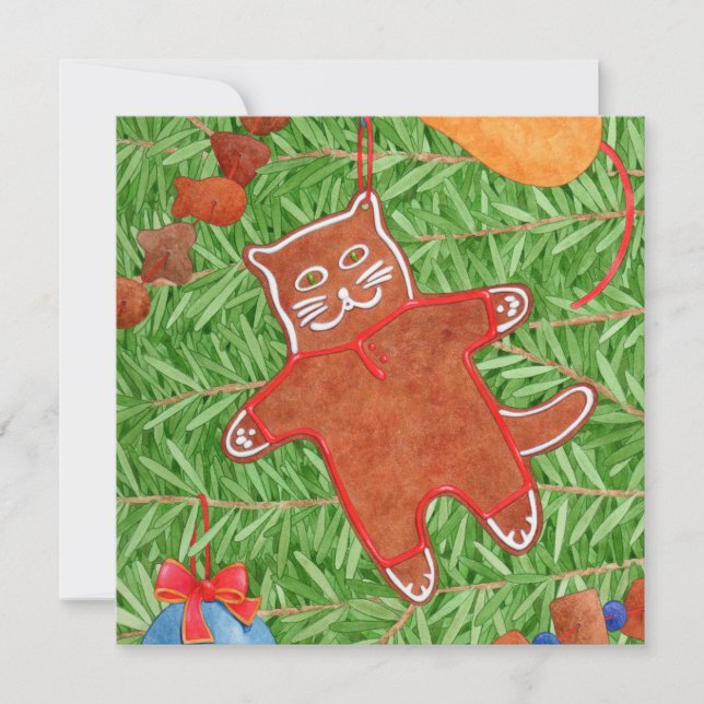 Carte plat Carré GINGERBREAD KITTY (Devant)