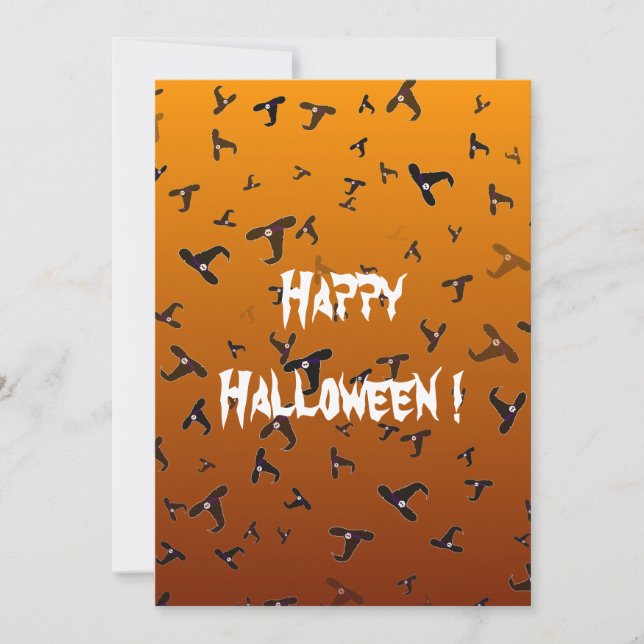 Carte Plat Casquette Halloween Witch (Devant)