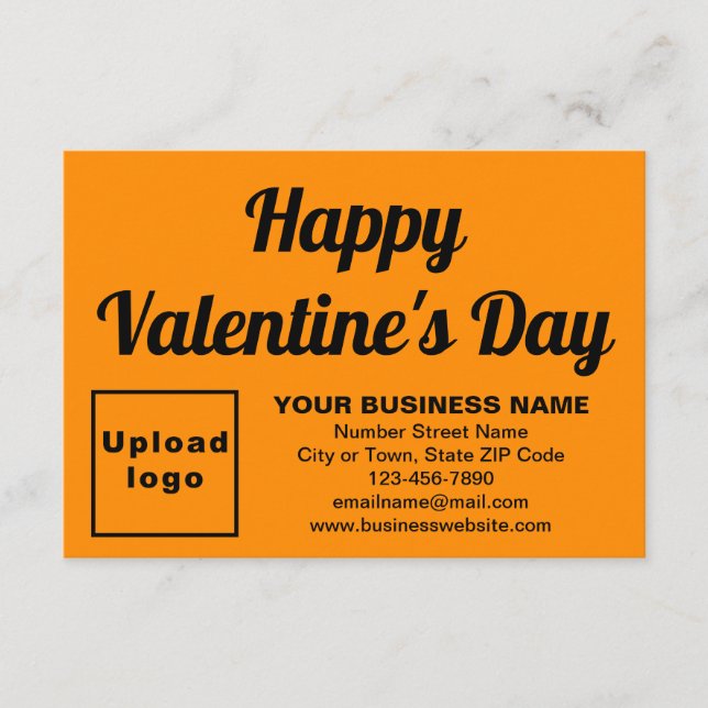 Carte Plat couleur orange petit Valentine (Devant)