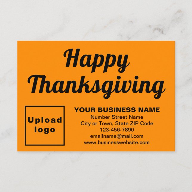 Carte Plat couleur orange petite de Thanksgiving B (Devant)