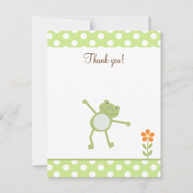 Carte plat Cute Leapfrog Leap Froggy Merci (Devant)
