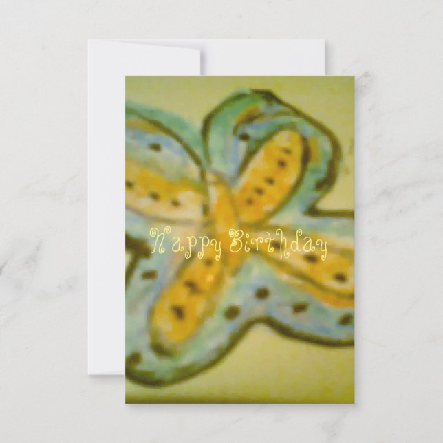 Carte plat d'anniversaire papillon (Devant)