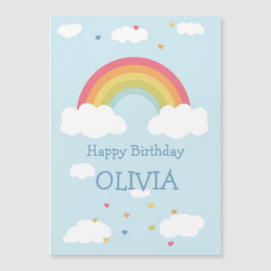 Carte Plat d'Anniversaire Personnalisée Rainbow Ki