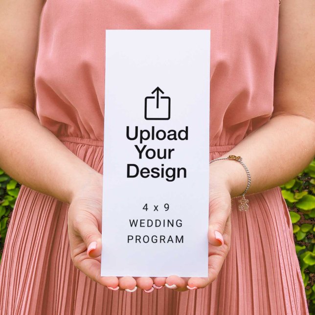Carte plat de 4 po x 9 po - Programme de mariage (Créateur téléchargé)