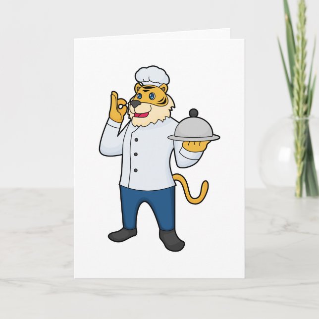 Carte Plat de chapeau de chef Tiger Cook (Devant)