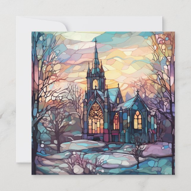 Carte Plat De L'Église En Verre Tiré (Vierge Derri (Devant)