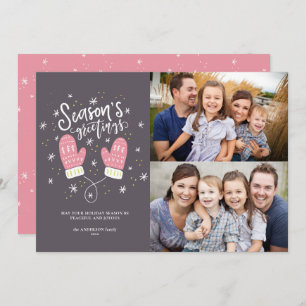 Carte Plat de Noël Hygge Mittens 2 Photo