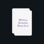 CARTE PLAT faire-part de mariage BLANC<br><div class="desc">Carte Plat Vide faire-part de mariage. Customisez avec votre design,  détails' ou message. Merci !</div>