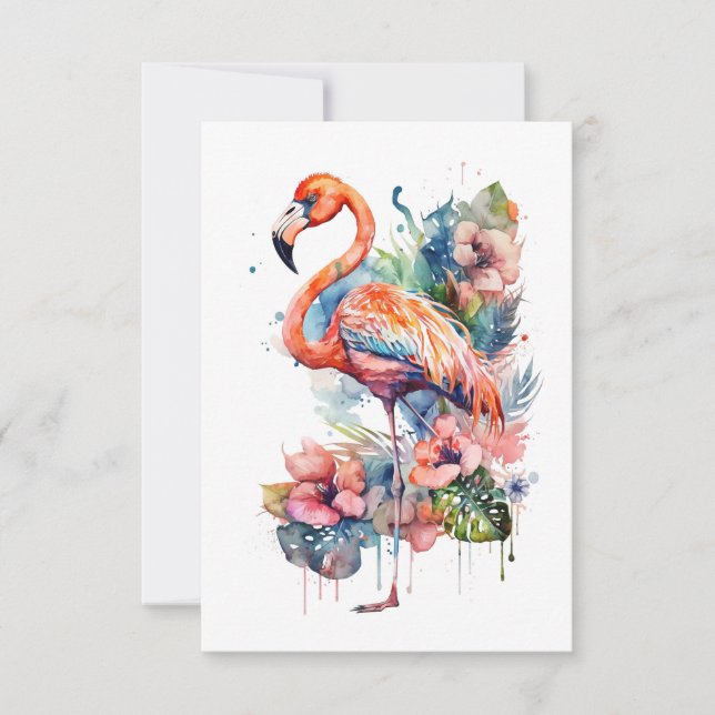 Carte plat Flamant rose (Devant)