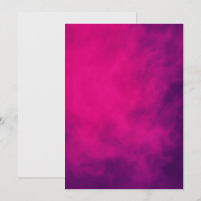 Carte Plat Fumée Rose Neon - Personnalisable (Devant / Derrière)