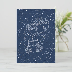 Carte plat Girl Libra Zodiac Sign
