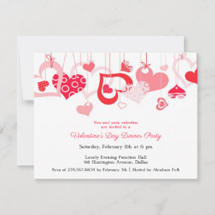 Carte plat Invitation de la Saint-Valentin