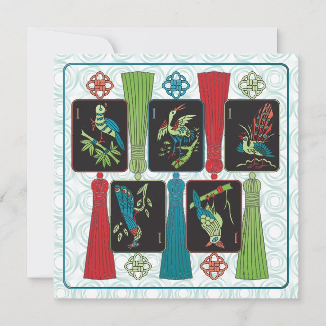 Carte plat Mah Jongg Bird Tassels (Devant)