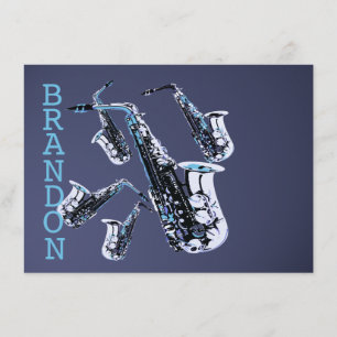Carte plat Merci de musique saxophone
