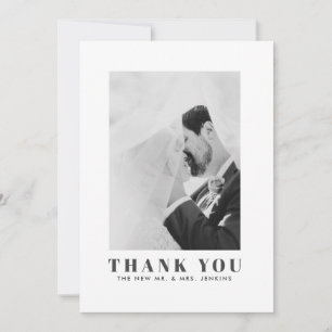 Carte Plat Merci photo minimaliste Mariage