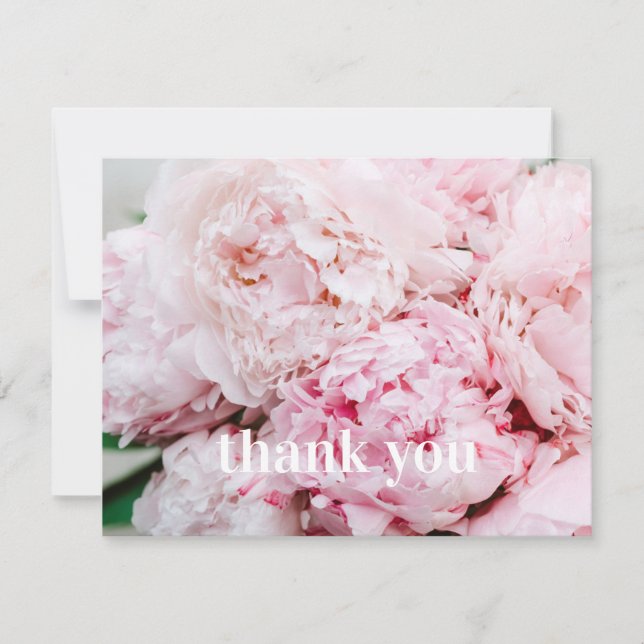 Carte Plat Merci Pink Peony (Devant)
