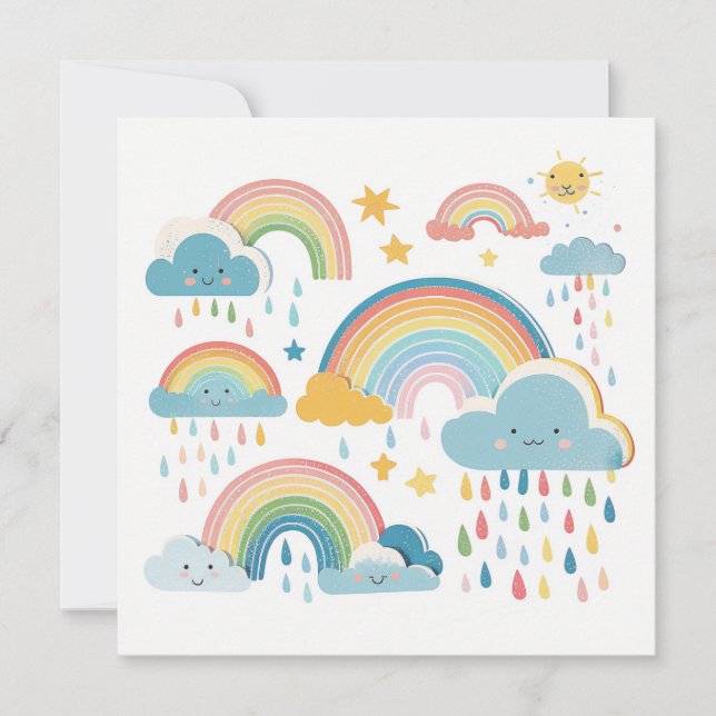 Carte plat moderne Boho Rainbow Collection (Devant)