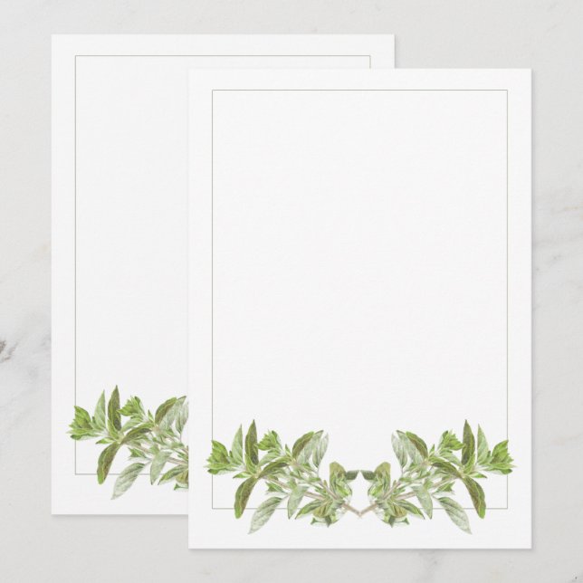 Carte plat OREGANO 5x7 / Verticale (Devant / Derrière)