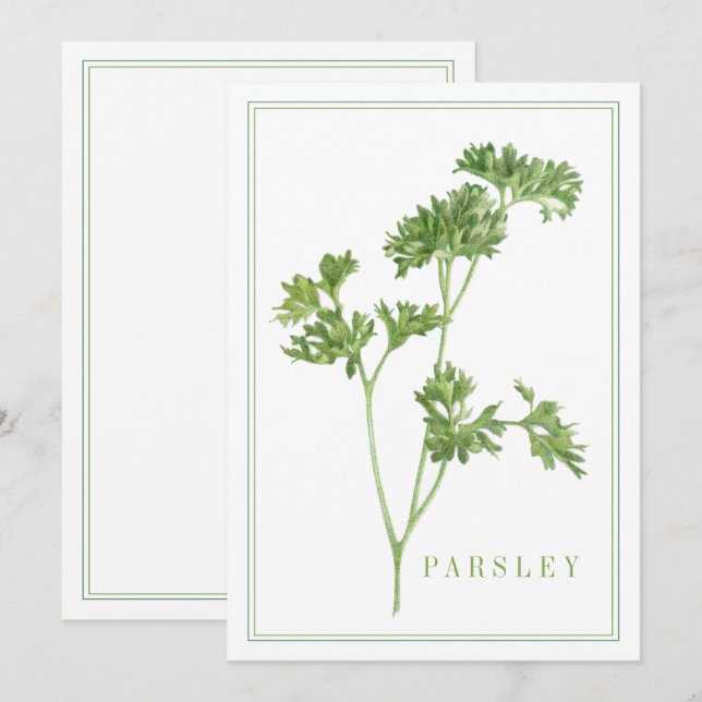 Carte plat PARSLEY 5x7 FRAÎCHE (Devant / Derrière)
