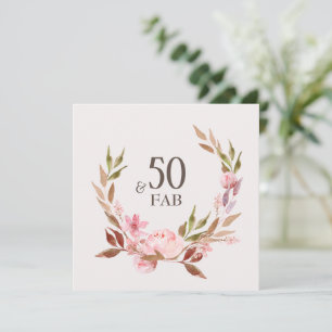 Carte plat Pink Peony 50e anniversaire