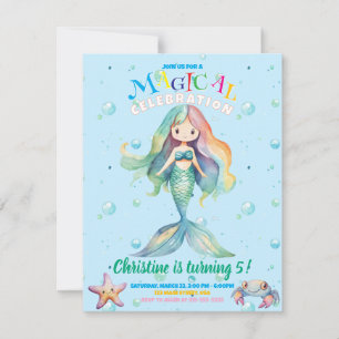 Carte plat Rainbow Mermaid