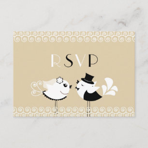 Carte plat RSVP Mariage Birds