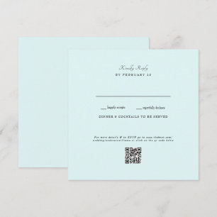 Carte Plat RSVP Seafoam Mariage QR Code
