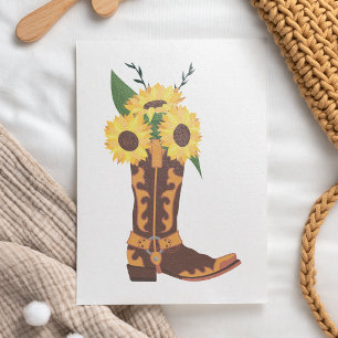 Carte Plat Sunflower Cowboy