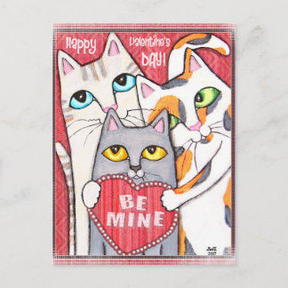 Carte Plat Valentine Drôle & Mignonne Chat