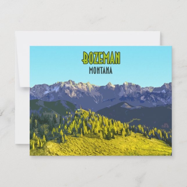 Carte Plat Vintage Bozeman Montana (Devant)