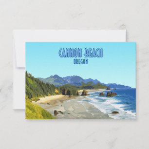 Carte Plat Vintage Cannon Beach Oregon Coast