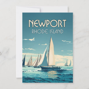 Carte Plat Vintage de course de yacht Newport Rhod